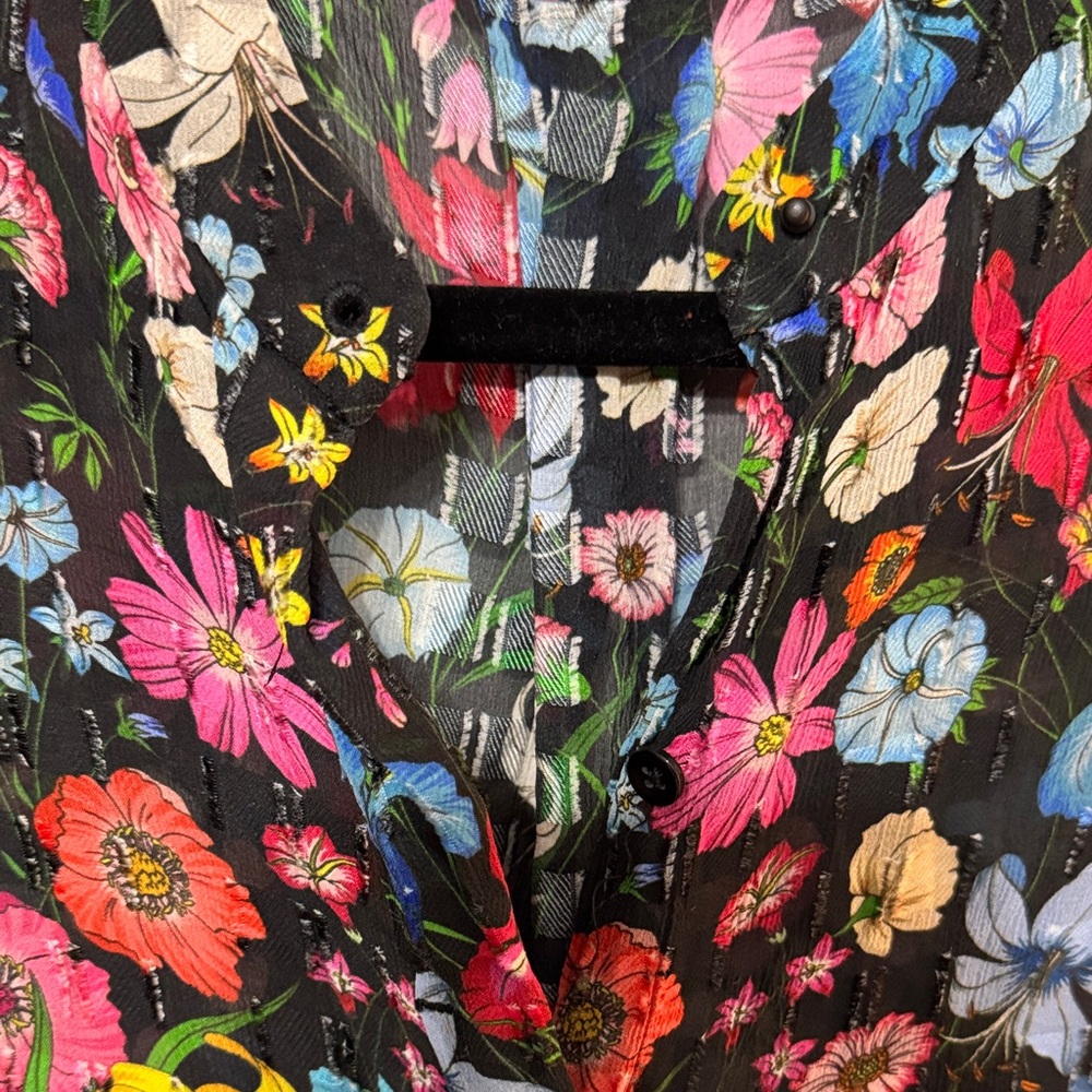Floral Black Blouse - Picture 2 of 4